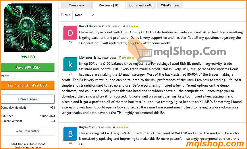 User Review AI Gen Xii EA MT4