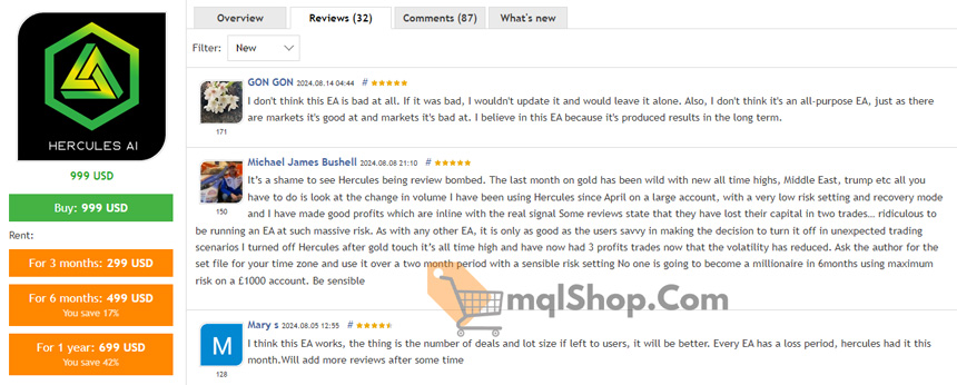 Hercules AI EA MT4 V2.7 (working build 1422) - Image 5
