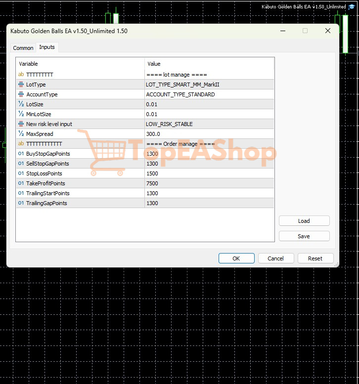 Kabuto-Golden-Balls-EA-MT5-settings