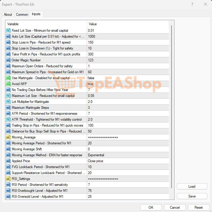 ThorFinn-EA-MT4-settingss