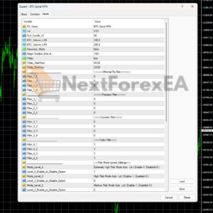 BTC Spiral EA MT4 Inputs 1