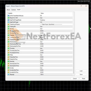 Bitcoin Robot Grid EA MT4 Inputs 2