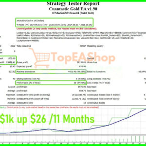 Cuantastic Gold EA backtest 3