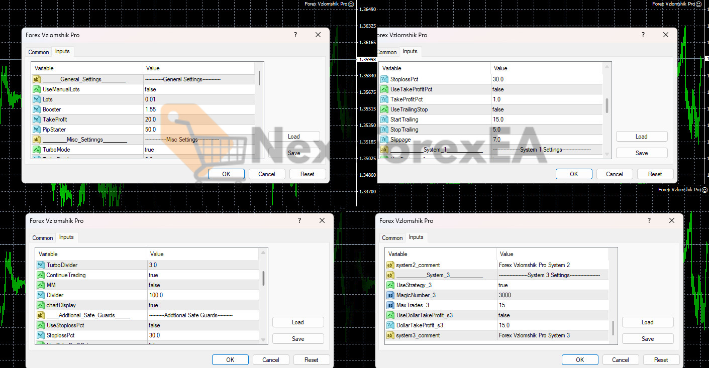 Forex Vzlomshik Pro EA MT4 Inputs