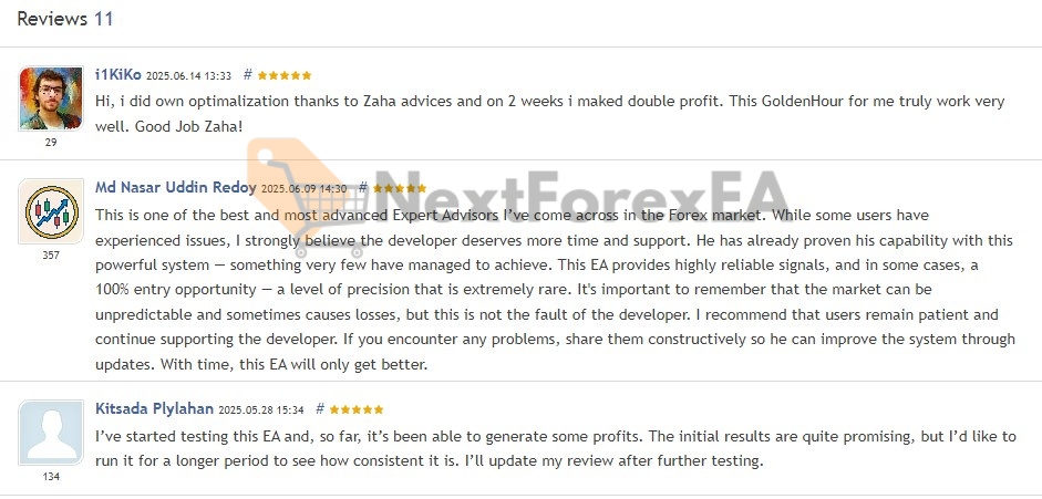 GoldenHour EA MT5 reviews on mql5