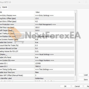 GoldenHour EA MT5 settings