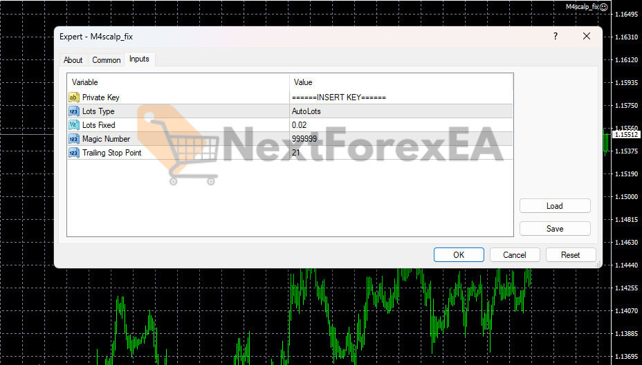 M4Scalp EA MT4 Inputs