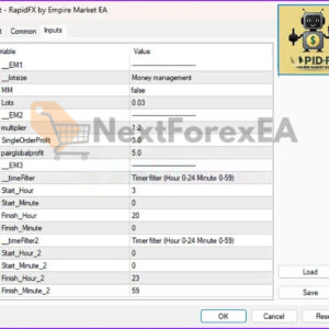 RapidFX by Empire Market EA MT4 inputs