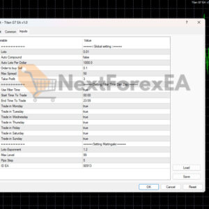 Titan G7 EA MT4 Inputs