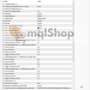 Beast Scalper EA MT5 Inputs 1