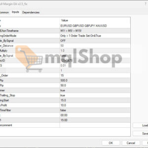 Full Margin EA MT4 Inputs