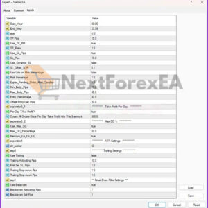 Stellar EA MT4 Settings