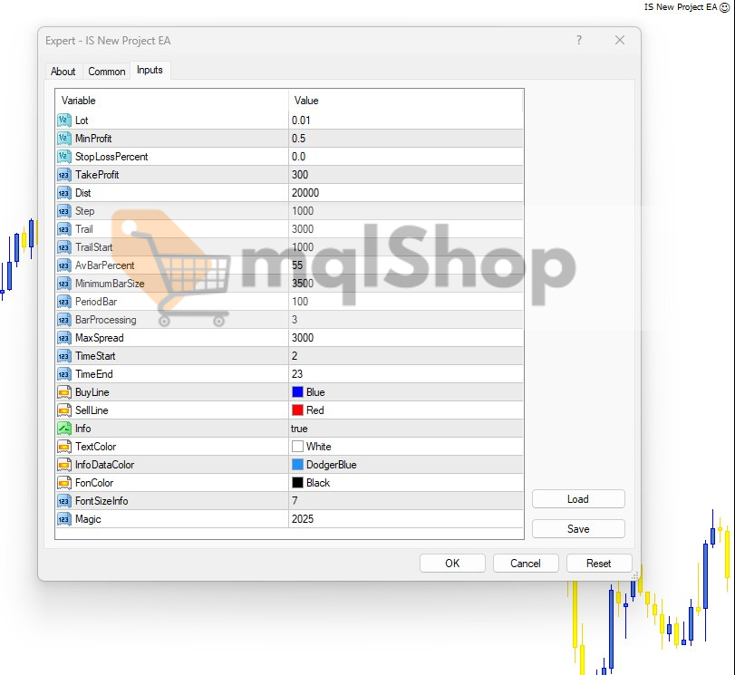 IS New Project EA MT4 Inputs