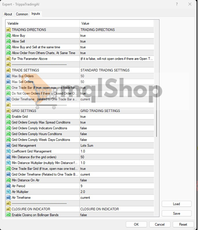TrippaTrading AI EA MT4 Inputs 2