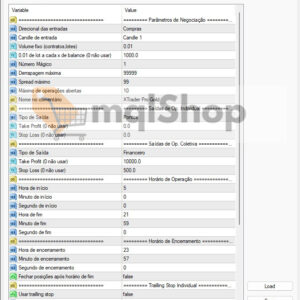 XTrader Pro Gold EA MT4 Inputs