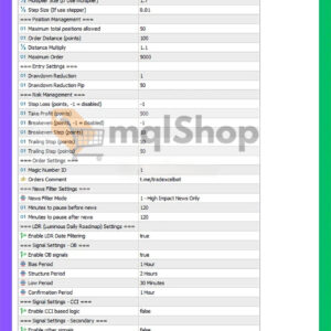 TradeXcel-EA-MT5-Settings-Panel